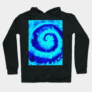 neon blue bright swirly design Hoodie